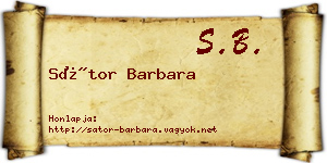 Sátor Barbara névjegykártya