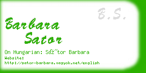 barbara sator business card